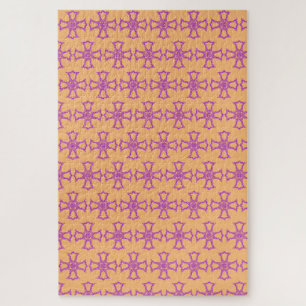 Rosa christliches Kreuz moderne ästhetische Kunst Puzzle