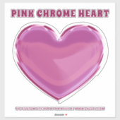 Rosa Chrome Heart Sticker (Blatt)