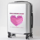 Rosa Chrome Heart Sticker (Koffer)