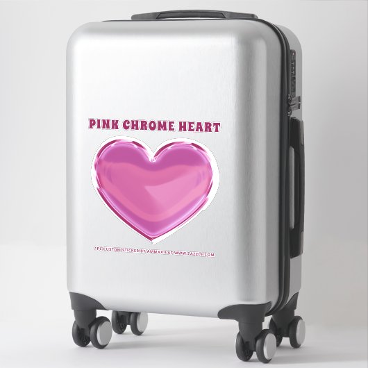 Rosa Chrome Heart Sticker (Koffer)