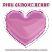 Rosa Chrome Heart Sticker (Vorderseite)