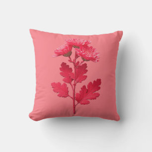 Rosa Chrysantheme Kissen