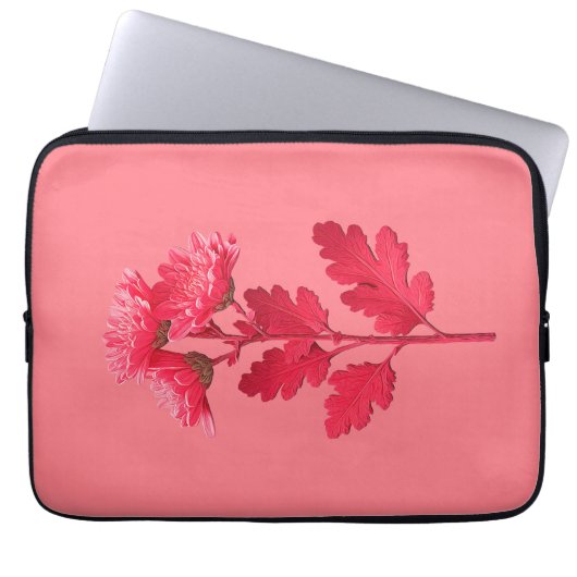 Rosa Chrysantheme Laptopschutzhülle (Vorderseite)