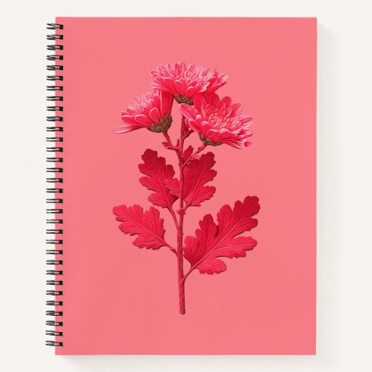 Rosa Chrysantheme  Notizblock (Vorderseite)