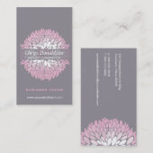 Rosa Chrysantheme Visitenkarte (Vorne/Hinten)