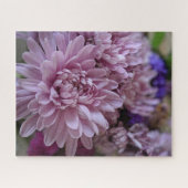 Rosa Chrysanthemen-Blumenfoto Puzzle (Horizontal)