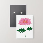 Rosa Chrysanthemen-Blumengeschenk Button (Vorderseite/Rückseite)