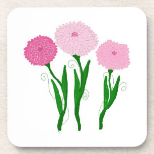 Rosa Chrysanthemenblüten Untersetzer