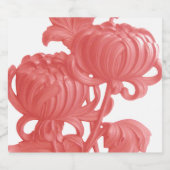 Rosa Chrysanthemum Alkoholflaschenetikett (Einzelnes Label)