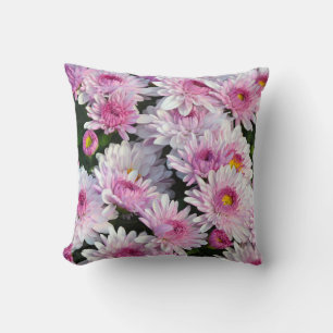 Rosa Chrysanthemum Blume werfen Kissen