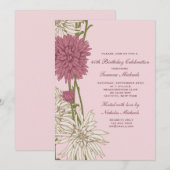 Rosa Chrysanthemum Einladung (Vorne/Hinten)