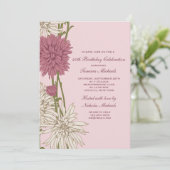 Rosa Chrysanthemum Einladung (Stehend Vorderseite)