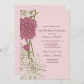 Rosa Chrysanthemum Einladung (Vorne/Hinten)