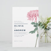 Rosa Chrysanthemum Floral Wedding Einladung (Stehend Vorderseite)