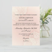 Rosa Chrysanthemum Floral Wedding Einladung (Stehend Vorderseite)