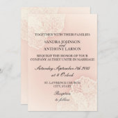 Rosa Chrysanthemum Floral Wedding Einladung (Vorne/Hinten)