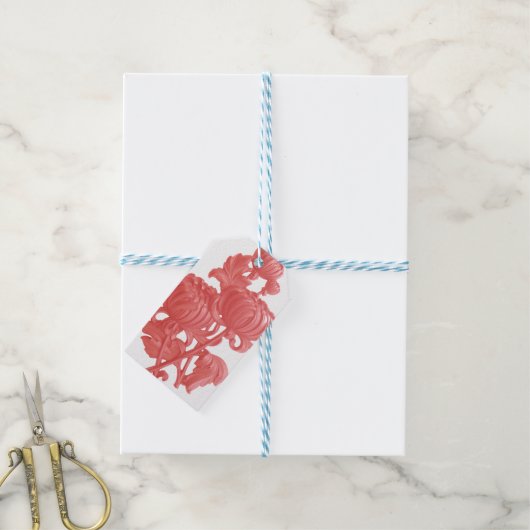 Rosa Chrysanthemum Geschenkanhänger (Mit Garn)