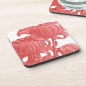 Rosa Chrysanthemum Getränkeuntersetzer (Linke Seite)