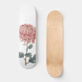 Rosa Chrysanthemum Globe Blume Skateboard (Vorderseite)