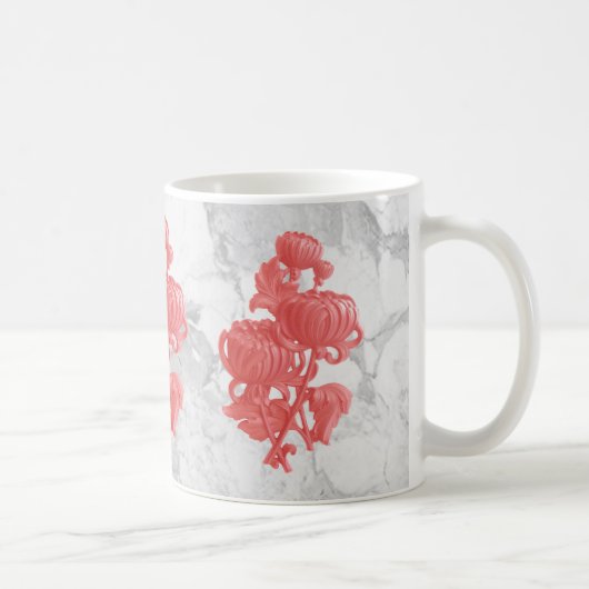 Rosa Chrysanthemum Kaffeetasse (Rechts)