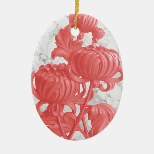 Rosa Chrysanthemum Keramik Ornament (Vorne)