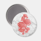Rosa Chrysanthemum Magnet (Vorderseite/Rückseite)