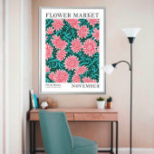 Rosa Chrysanthemum November Geburtsmarkt Blume Poster