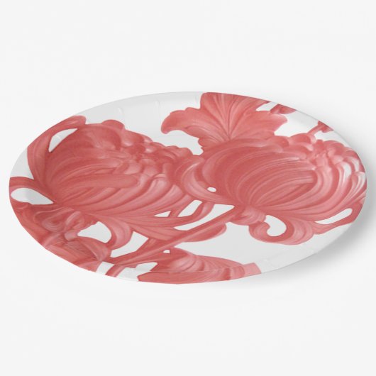 Rosa Chrysanthemum Pappteller (Schrägansicht)