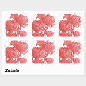 Rosa Chrysanthemum Quadratischer Aufkleber (Blatt)