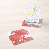 Rosa Chrysanthemum Rechteckiger Pappuntersetzer (Vor Ort)