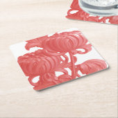 Rosa Chrysanthemum Rechteckiger Pappuntersetzer (angewinkelt)