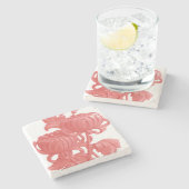 Rosa Chrysanthemum Steinuntersetzer (Seitenansicht)