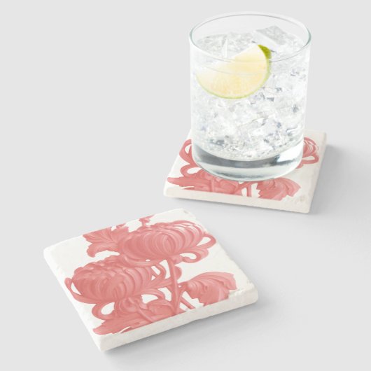 Rosa Chrysanthemum Steinuntersetzer (Seitenansicht)