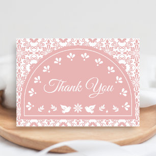Rosa Cielito Lindo Papel Picado Baby Shower Dankeskarte