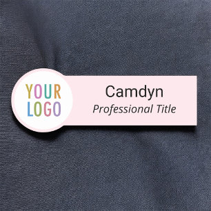 Rosa Circle Nametag mit Firmenlogo rund geformt Namensschild