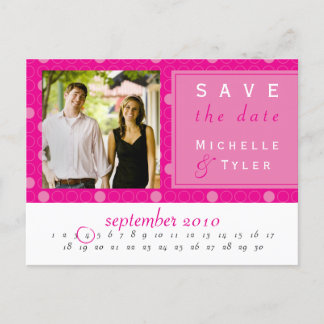 Rosa Circle Save the Date Card Ankündigungspostkarte