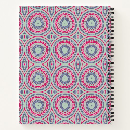 Rosa Circular Pattern Spiral Notebook Notizblock (Rückseite)