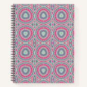 Rosa Circular Pattern Spiral Notebook Notizblock (Vorderseite)