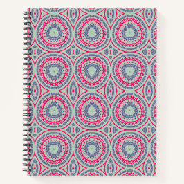 Rosa Circular Pattern Spiral Notebook Notizblock
