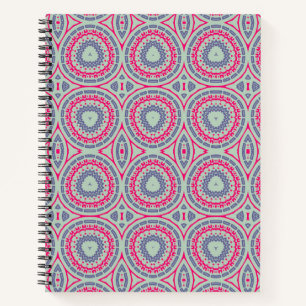 Rosa Circular Pattern Spiral Notebook Notizblock