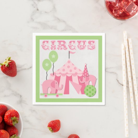 Rosa Circus Birthday Paper Napkins Serviette (Beispiel)