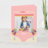 Rosa Circus Cake Happy Birthday Foto Card Karte (Vorderseite)