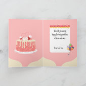 Rosa Circus Cake Happy Birthday Foto Card Karte (Innenseite)