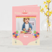 Rosa Circus Cake Happy Birthday Foto Card Karte (Gelbe Blume)