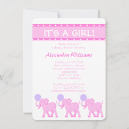 Rosa Circus Kinderdusche ein Mädchen bezaubernd Einladung