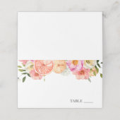 Rosa Citrus Blume Name Platzkarten (Außenseite Aufgefaltet)