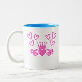 Rosa Claddagh-Kaffeetasse Zweifarbige Tasse