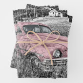 rosa Classic Car Geschenkpapier Set (Beispiel)