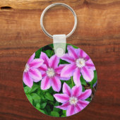 Rosa Clematis und Oregano Schlüsselanhänger (Vorderseite)