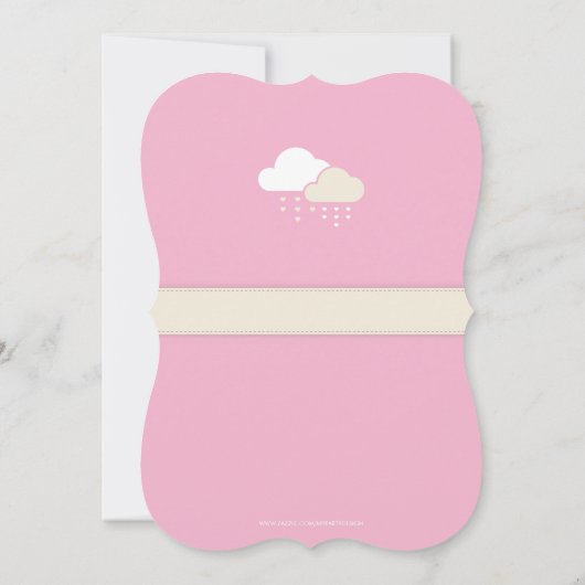 Rosa Cloud Baby Dusche Einladung (Rückseite)